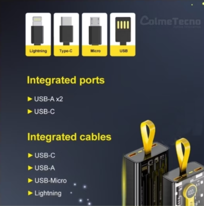 Power Bank Transparente 20.000 mAh